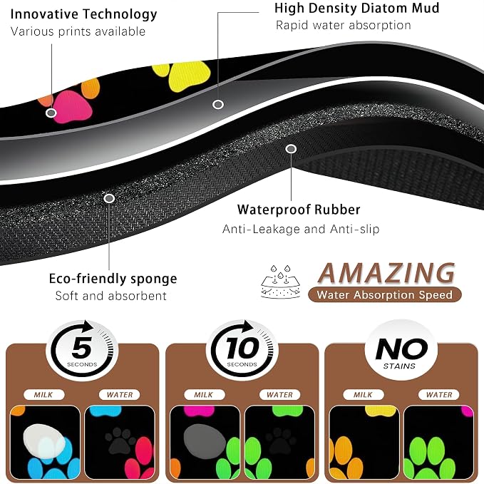 Cat Gradient Paw Print Dog Food Mat - Image 3