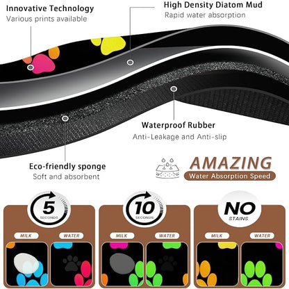 Cat Gradient Paw Print Dog Food Mat - Image 3