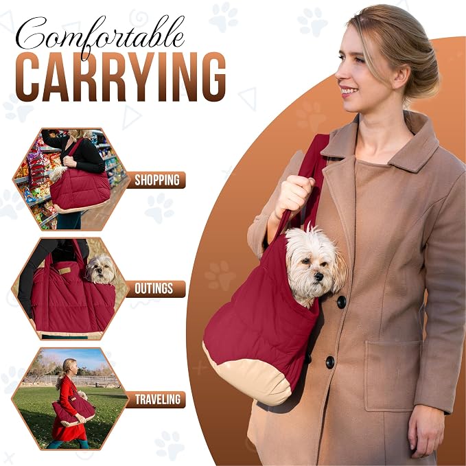Plush Dog Purse Carrier for Small Dogs, Soft Dog Tote Bag - Image 3