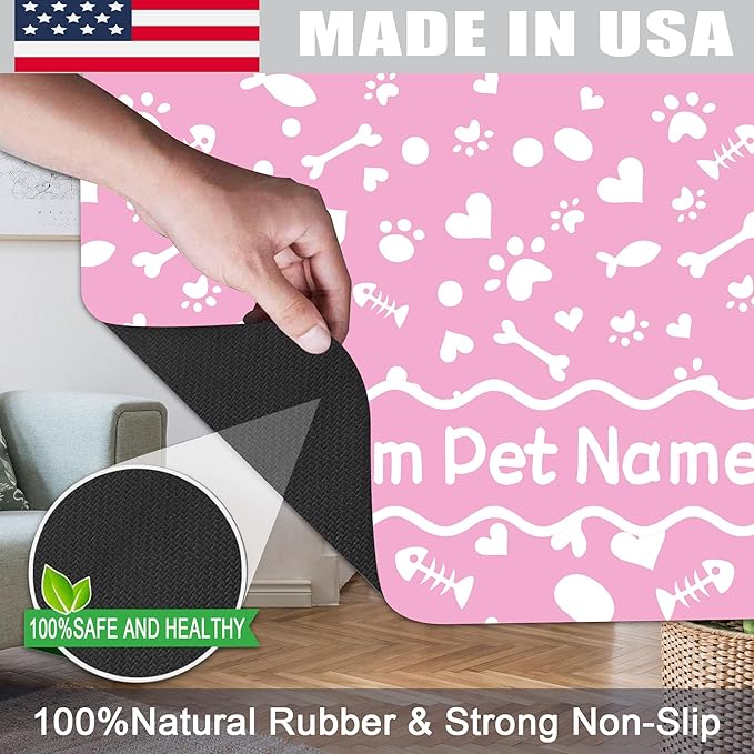 Personalized Dog Cat Mat with Name Photo Custom Placemat Feeding Mats - Image 4