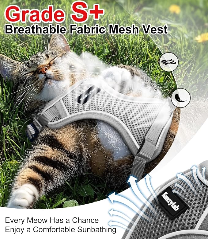 Cat Harness and Leash for Walking Escape Proof Soft Adjustable Cat Leash - Image 3