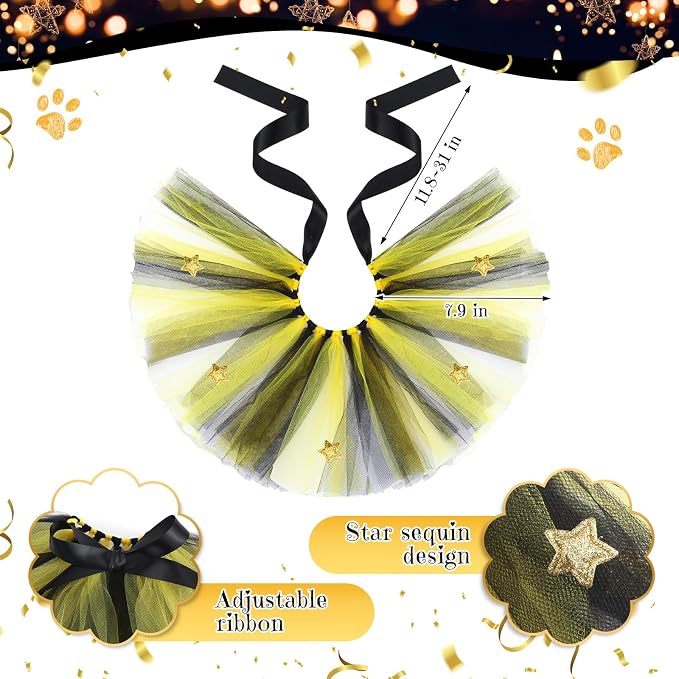 Suhine 3 Pcs Pet Happy New Year Costume Dog New Years Outfit Accessories - Image 2