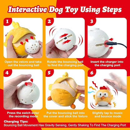 Interactive Dog Toys, Squeaky Moving Ball Toy - Image 7