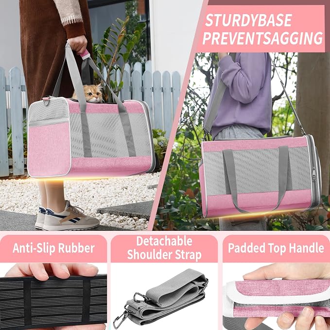 Cat Carrier 20lbs Top Open/Soft Sided Small Pet Dog Travel Carrying - Image 4