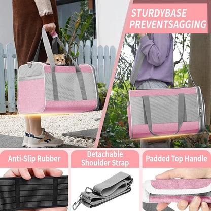 Cat Carrier 20lbs Top Open/Soft Sided Small Pet Dog Travel Carrying - Image 4