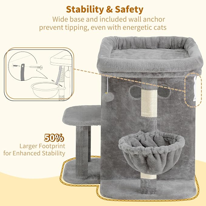 Heybly Cat Tree, 25.6-inch Cat Tower - Image 8