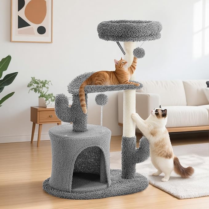 33 Inch Small Cat Tree Tower, Cat Tree - Image 6