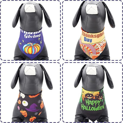 30 Pcs Halloween Thanksgiving Dog Bandanas Bulk 33 Inch XXL Stitch Dog Bandanas - Image 4