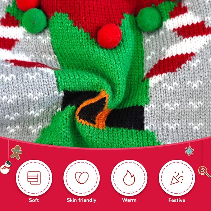 Dog Cat Ugly Christmas Sweater Boy Girl Xmas Pet Clothes Holiday Puppy Costume - Image 5