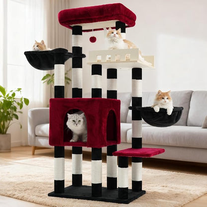 Cat Tree for Indoor Cats Large Adult, Heavy Duty Cat Tree for Large Cats 20 lbs+ by Gitelnour