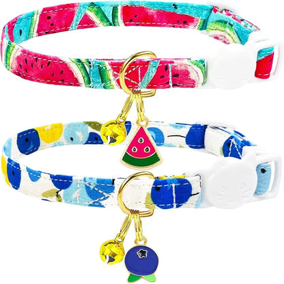 2 Pack Cotton Breakaway Cat Collars Set by Unknown