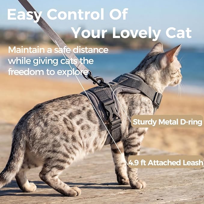 Cat Harness and Leash Set Escape Proof Tactical Extra Large Kitten Harness - Image 5