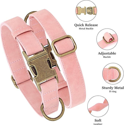 Didog Soft PU Leather Dog Collar, Stylish Quick Released Dog Collars - Image 2