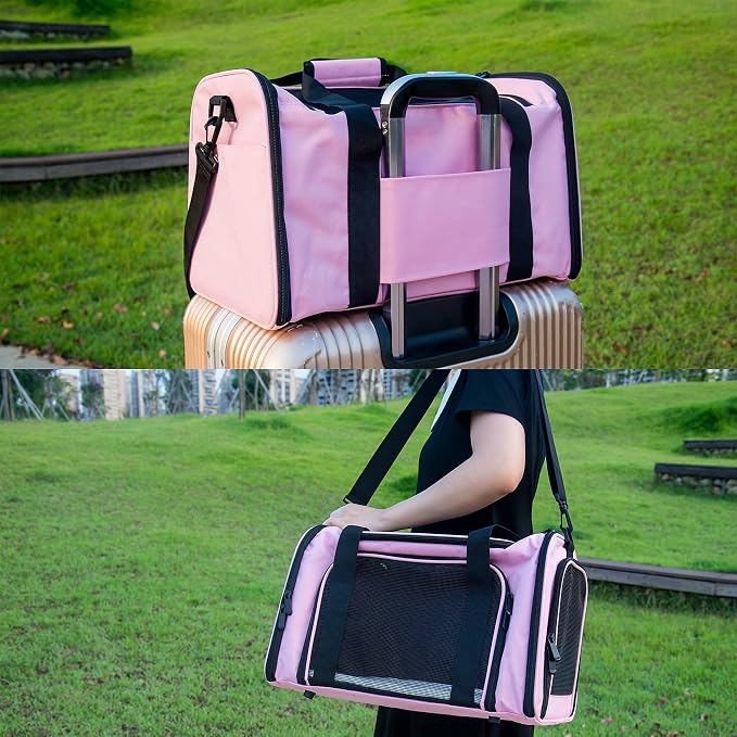 Soft Sided Carrier for Small Medium Cats Dogs, Removable Pad Collapsible Travel - Image 8