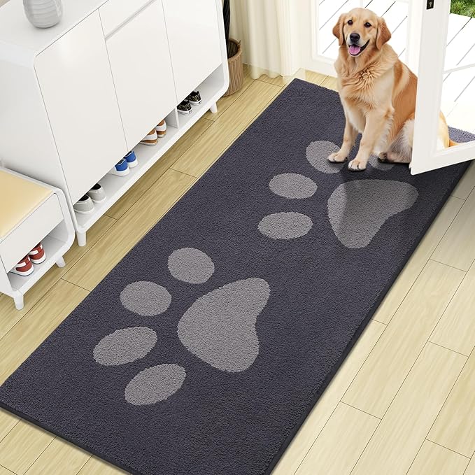 Buganda Dog Door Mat for Muddy Paws, Absorbent Dirt Trapper Washable Indoor by Buganda