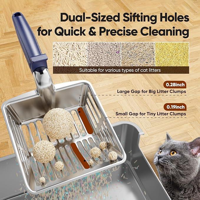 Metal Cat Litter Scoop, Large Cat Scooper - Image 3