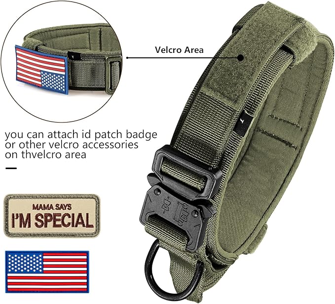 DAGANXI Tactical Dog Collar, Adjustable Military Training Nylon Dog Collar - Image 5
