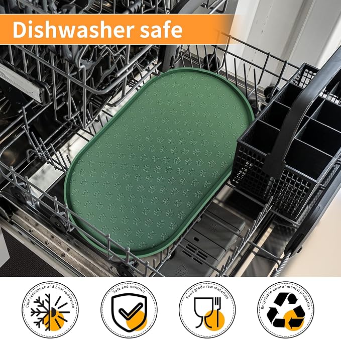 KPWACD Pet Placemat for Dog and Cat, Anti-Slip Waterproof Dogs Feeding Bowl Mat - Image 7