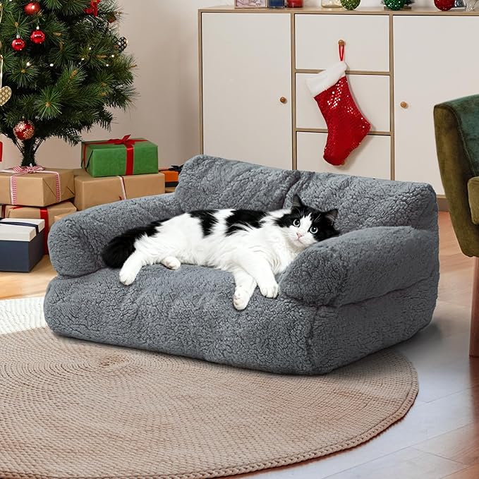 Large Cat Beds for Indoor Cats, Dog Couch Bed, Cute Cat Couch Sofas for Less by FURMORENE