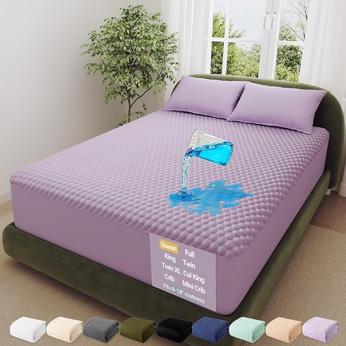 OhGeni 100% Waterproof Mattress Protector, Queen Size Mattress Soft Pad by OhGeni