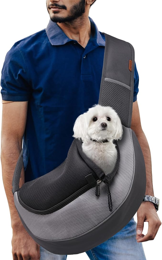 FDJASGY Pet Sling Carrier for Small Dogs Cats, Breathable Mesh Travelling Hand by FDJASGY