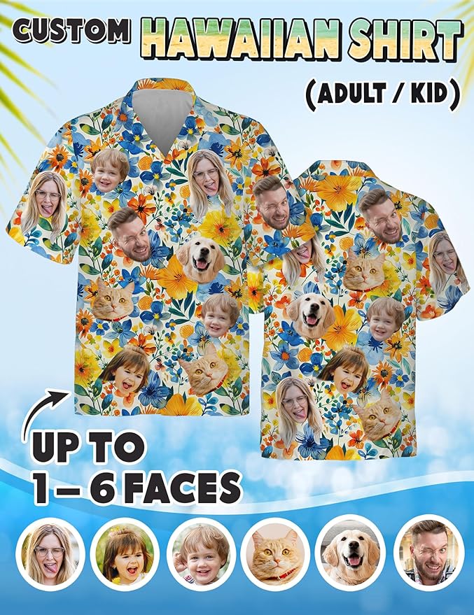Custom Hawaiian Shirt with Face Photo Picture - Image 4