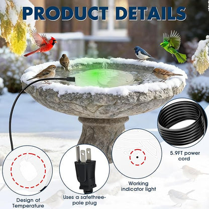2 Pack Outdoors 100W Bird Bath Heater - Image 3