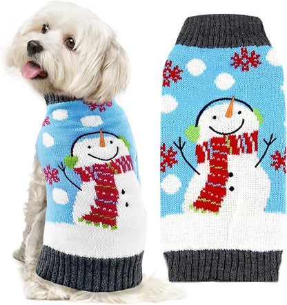 Pet Christmas Dog Sweaters Cute Animal Snowman Printed Puppy Xmas Costumes by DOGGYZSTYLE
