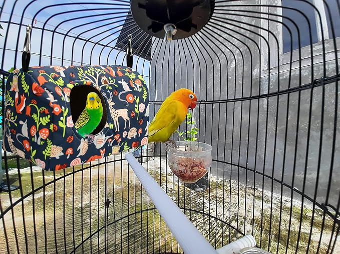 ShuRung Parrot Cockatiel Warm House Bird Nest Bed Winter Hanging Hammock Birds - Image 3