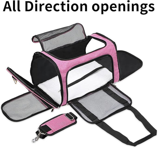 Soft-Sided Cat/Dog/Pet Carrier, Collapsible Pets Travel Carriers - Image 2