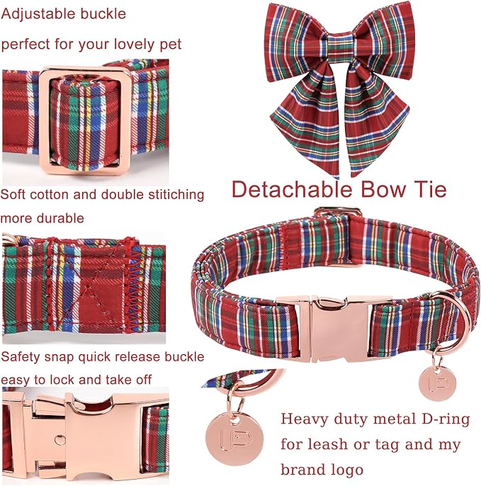 Christmas Plaid Dog Collar - Image 2