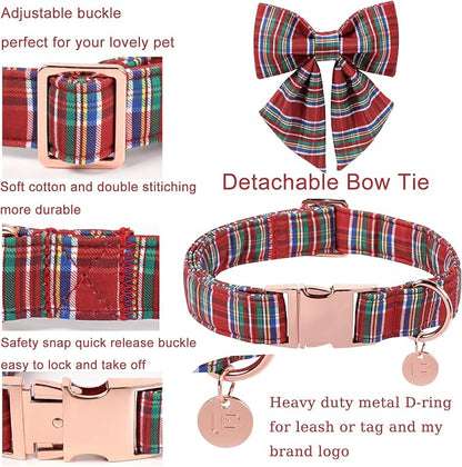 Christmas Plaid Dog Collar - Image 2