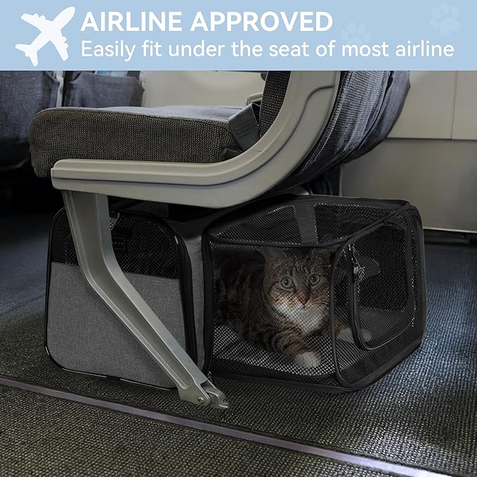 Petsfit 17" x 11" x 11" Airline-Approved Expandable Pet Carrier, 2X Square - Image 4