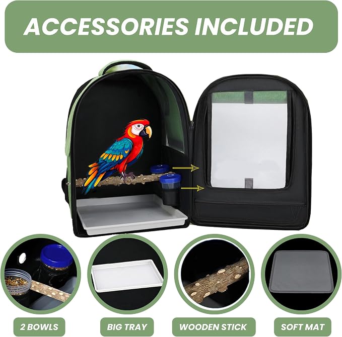 Bird Backpack Travel Cage for Cockatiel, Parakeet - Image 3