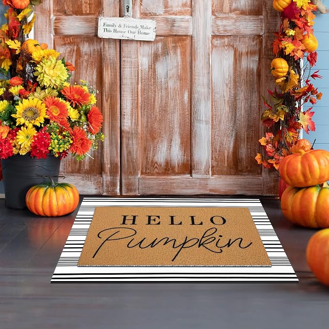 Tinideya 2 Pcs Door Mat Welcome Non Slip Coir Mats Floor Layering Doormats - Image 6