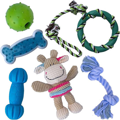 rocket & rex Dog Chew Toy Set for Small to Medium Breeds, Includes All Natural by rocket+%26+rex