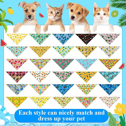 Sanwuta 120 Pcs Bandanas for Dogs Bulk Summer Triangle Dog Bandana Washable Pet - Image 3