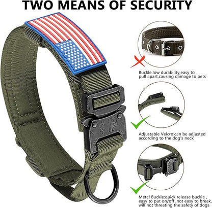 DAGANXI Tactical Dog Collar, Adjustable Military Training Nylon Dog Collar - Image 4