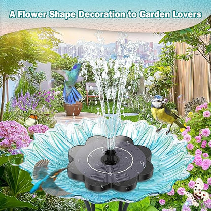 Yzert Solar Fountain Flower Shape-No Battery, Glass 3.5W Solar Water Fountain - Image 2