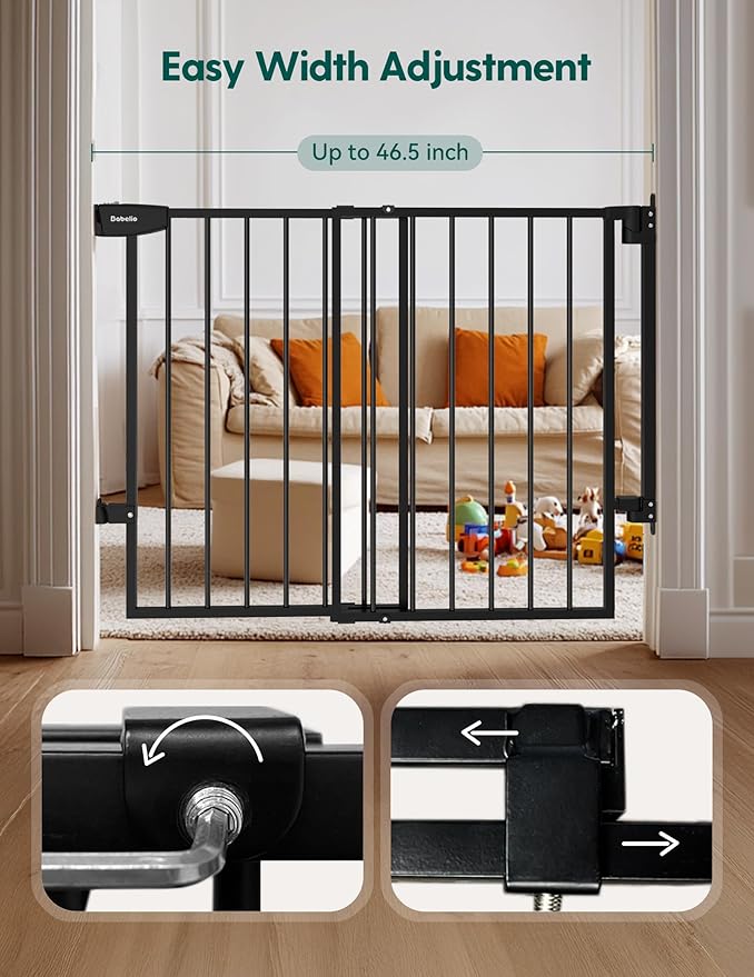 Babelio 29.7-46.5" No Bottom Bar Baby/Dog Gate - Image 5