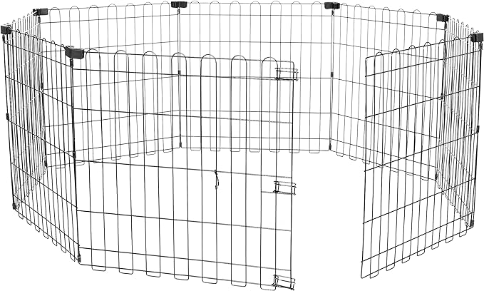 Amazon Basics Foldable Octagonal Metal Exercise Dog Playpen, Indoor/Outdoor Pet by AmazonBasics