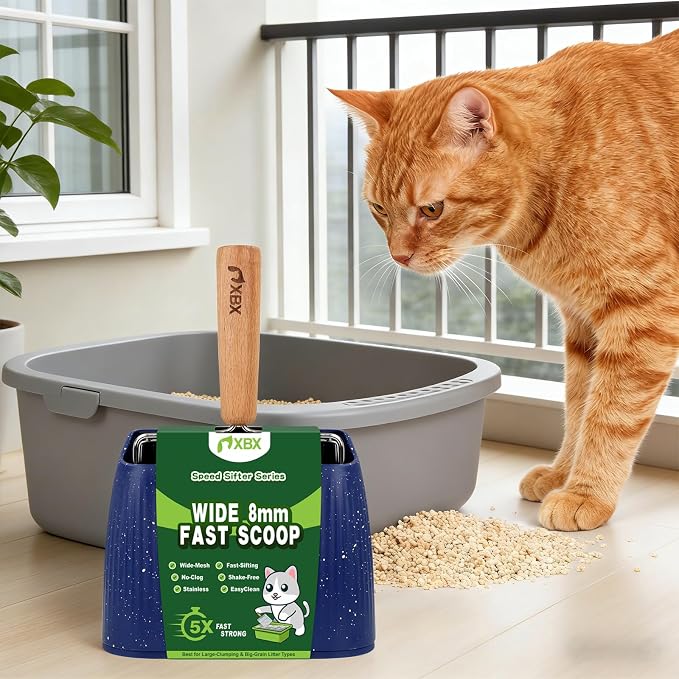 XBX Cat Litter Scoop with Holder, Sturdy Stainless Steel Litter Scooper - Image 8