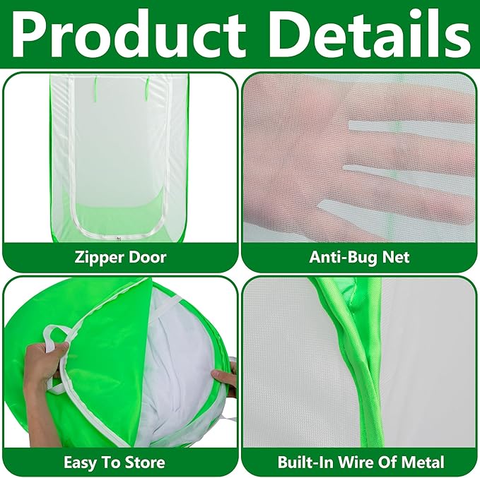 48" x 28" x 28" Pop Up Garden Mesh Plant Cover, Plant Protectors Mesh Plant - Image 3