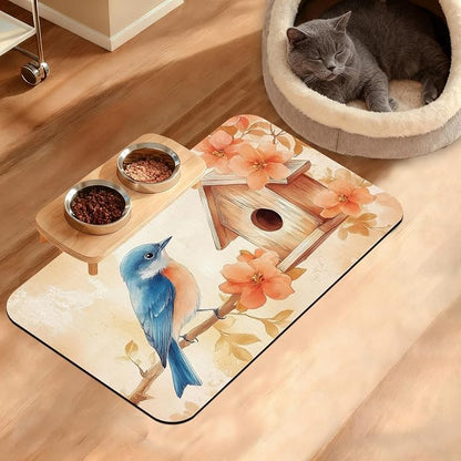 Dog Bowl Mat, Fall Leaves Absorbent Dogs Placemat by Unknown