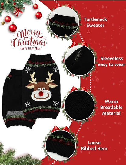 Dog Christmas Sweater, Soft Warm Pet Clothes Coat - Image 3
