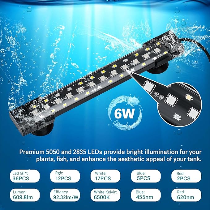hygger 24/7 Mode Submersible Aquarium LED Light, Full Spectrum Hidden Fish Tank - Image 5
