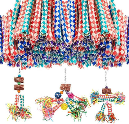 Parrot Toys 20 Pcs 5.5in, Bird Toys Bamboo Finger Traps, DIY Core Bird Chewing by Slepceub