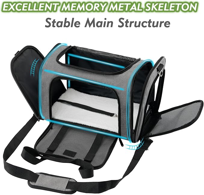 Soundy Large Cat Carrier Dog Carrier Under 25 Lbs, Collapsible Ventilated - Image 2