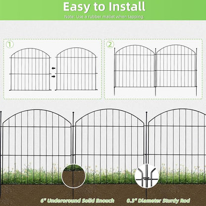 Decorative Garden Fence 24in x20ft, 10 Pack No Dig Fence Animal Barrier - Image 3
