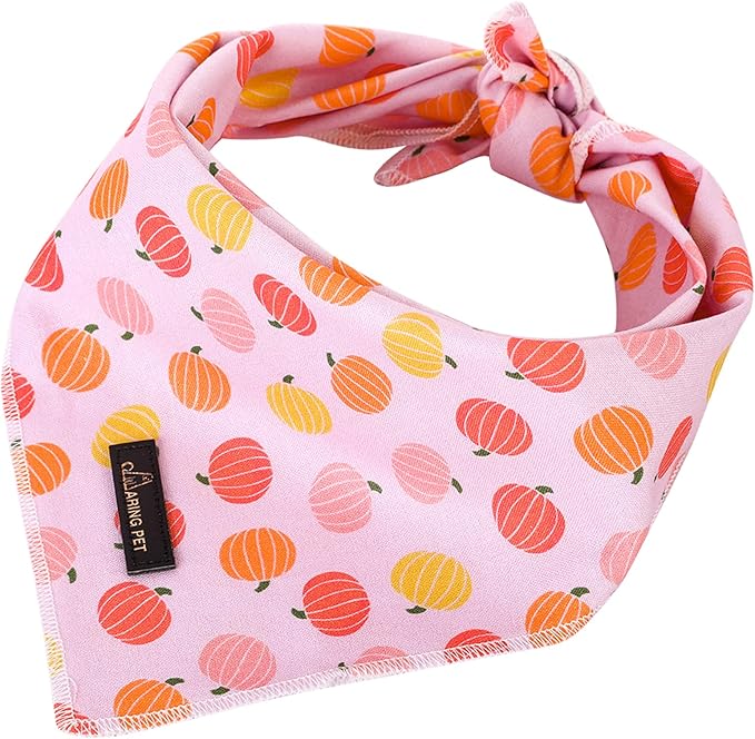 ARING PET Halloween Dog Bandanas, Cotton Pink Pumpkin Pet Bandanas Cute - Image 4